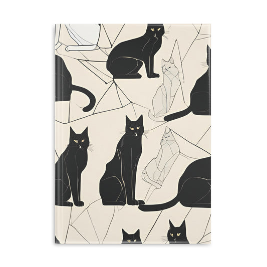 Chic Cat-Themed Hardcover Notebook with Puffy Covers - Perfect Gift for Cat Lovers