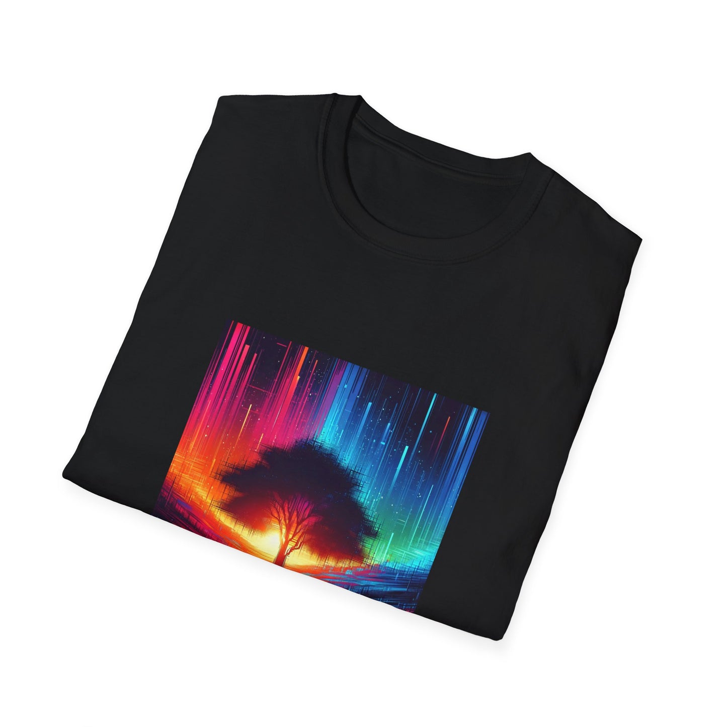 Arise Unisex Softstyle T-Shirt - Colorful Tree Design for Inspiration and Motivation