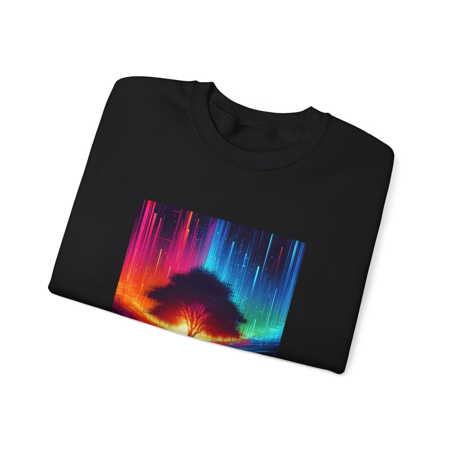 Colorful Tree Vibe Crewneck Sweatshirt - 'ARISE' Inspirational Design