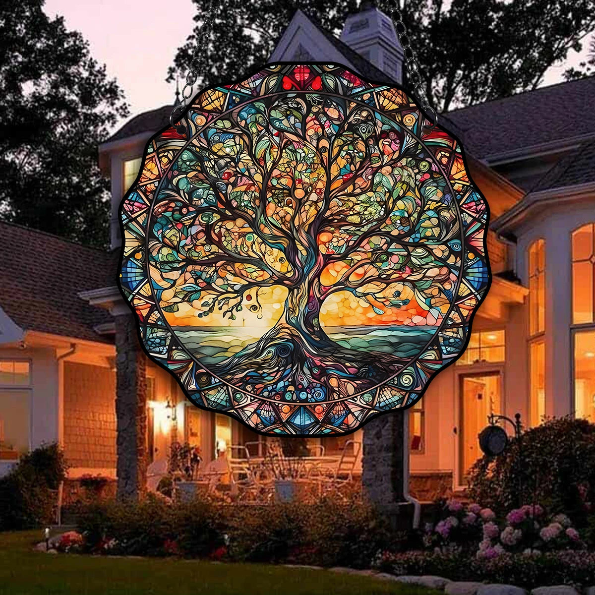 5.9inch Tree of Life Wall Art Decor Sun Hanging Sign